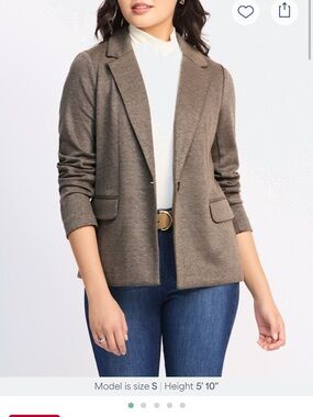 Skies Are Blue Taupe Knit Blazer